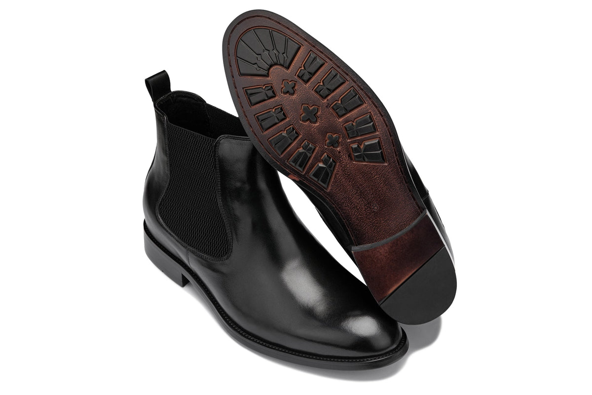 CALTO - Y72230 - 2.8 Inches Taller (Black) - Chelsea Boots