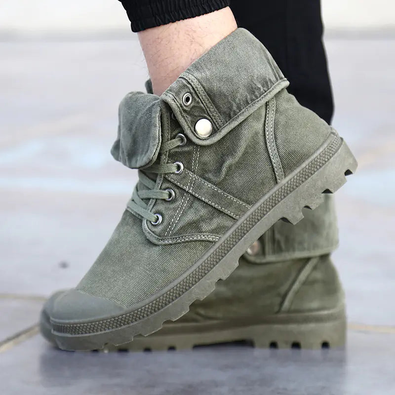 High-Top Canvas Platform Shoes