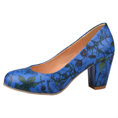 Elegant Floral High Heels for Women with Round Toe
