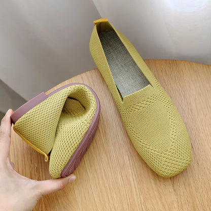 Plus Size Knitted Flat Shoes for Women