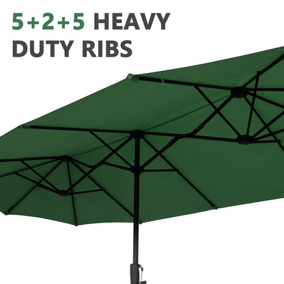 Ainfox 13ft Large Patio Umbrella, Outdoor Double-Sided Rectangle Market Heavy Duty Umbrellas without Base
