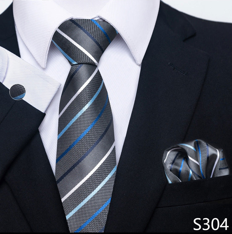 Men's Creative All-match Business Formal Wear Tie Scarf Cuff Buckle Set