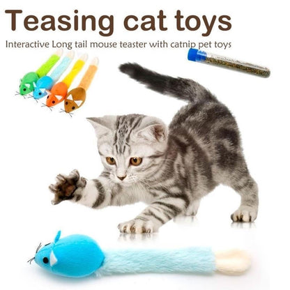 Long Tail Mouse Cat Teaster Toys Funny Pet Toys Cat Toys Mouse Trainning Funny Playing Toys Interactive Pets Products
