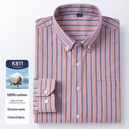 Men's Cotton Long Sleeve Oxford Woven Shirts