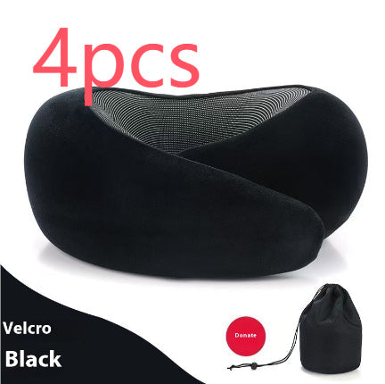 Soft Memory Foam Travel Neck Pillow U Shape Adjustable Support Comfortably Sleeping On Plane Car Office Noon Break