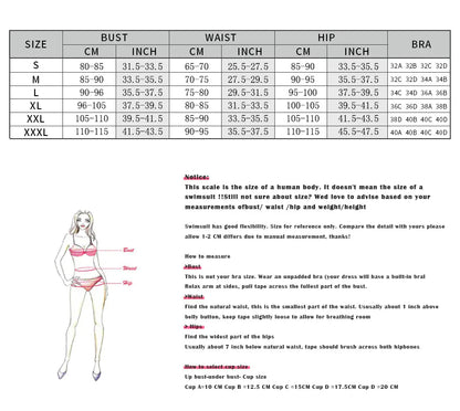 Women's Solid Color Three-Piece Bikini Set