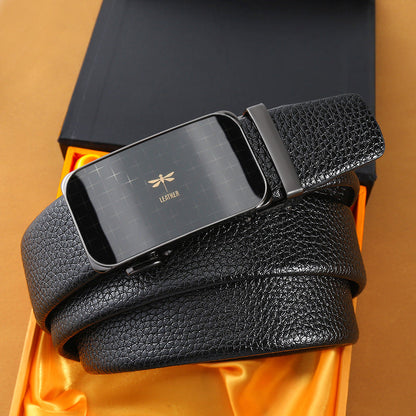 Mens Casual Business Belt Made Of Split Leather