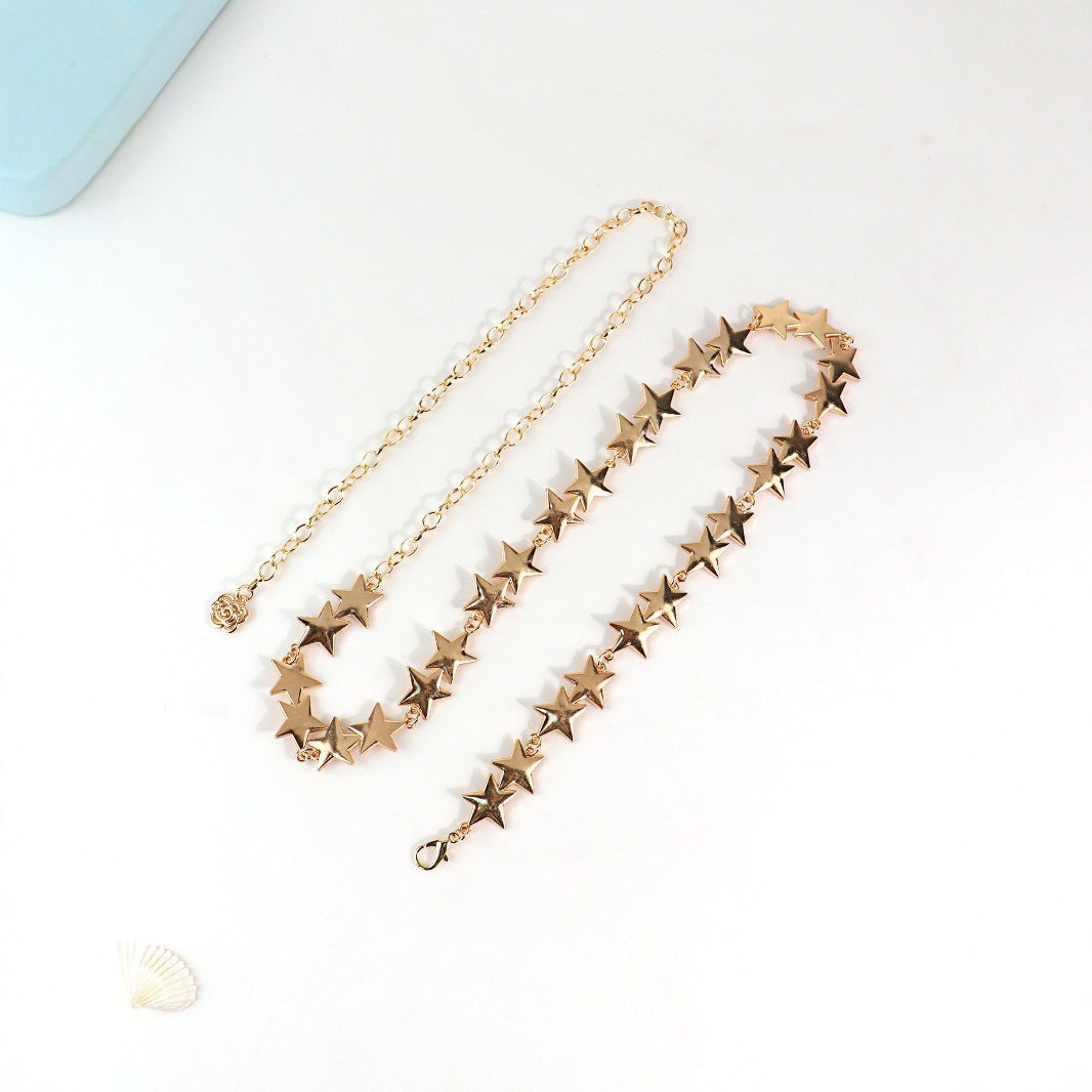 2025 New Retro Metal Star Waist Chain Women's Accessory