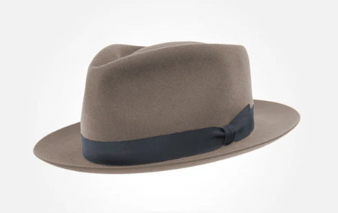 Retro British Wool Top Hat Contrast-color Felt