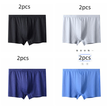 Men's High-waisted Pure Cotton Plus Size Loose Deep-crotch Cotton Breathable Boxer Shorts