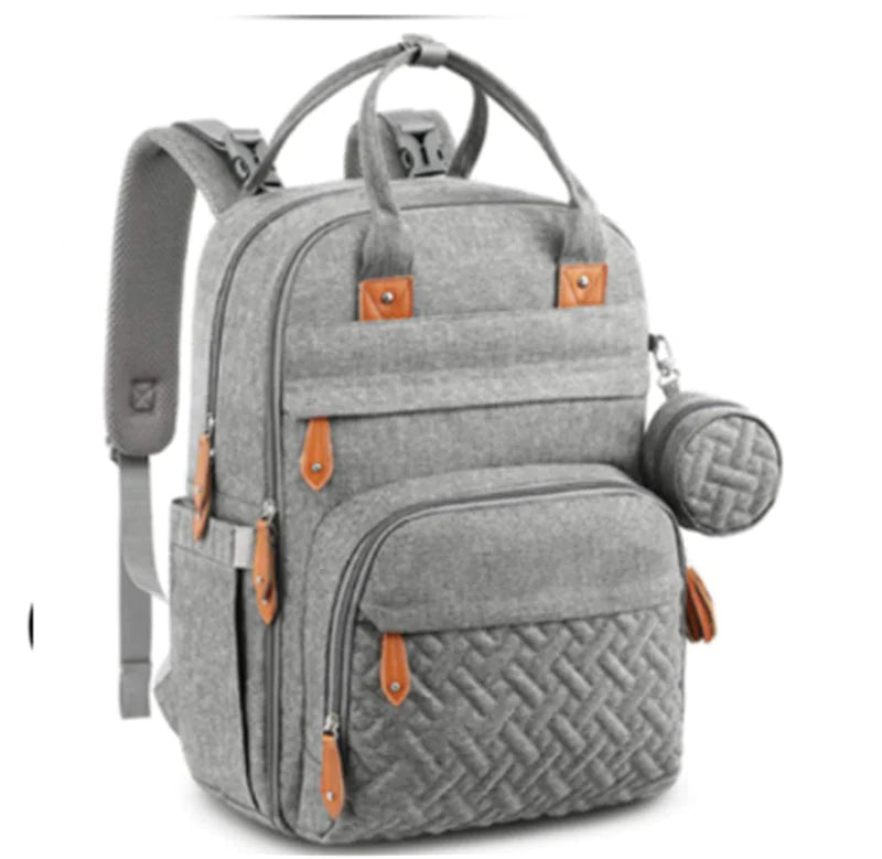 Spacious Portable Double-Shoulder Bag for Moms