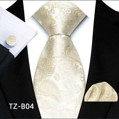 Paisley Tie Square Scarf Pocket Square Cufflinks Three-piece Set