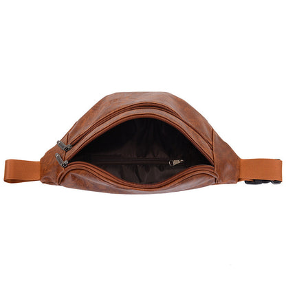 Retro PU Leather Casual Men's Waist Bag