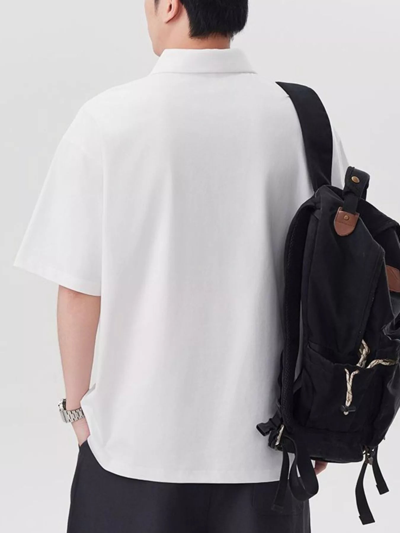 Men's Plus Size Button Detail Short Sleeve Polo