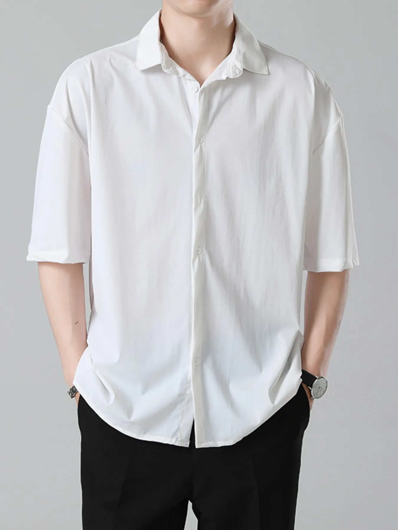 Men's Full Size Button Up Short Sleeve Shirt Plus Size