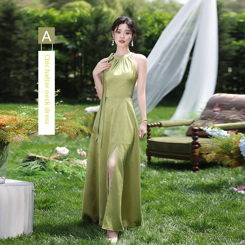 Green National Style Element Bridesmaid Dress