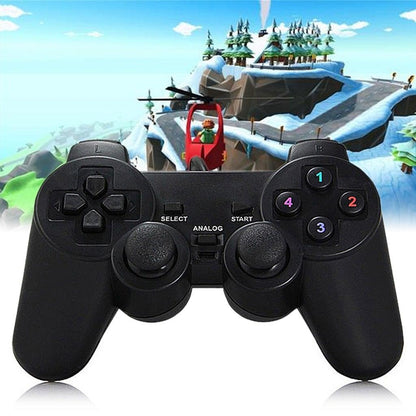 Black Solid Wired Vibration Joystick Gamepad Handle Controller Compatible With PC Laptop Computer