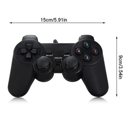 Black Solid Wired Vibration Joystick Gamepad Handle Controller Compatible With PC Laptop Computer