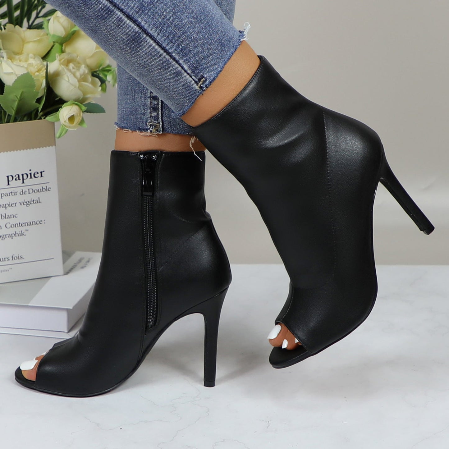 Metallic Stiletto Boots Dance Party Shine