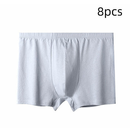 Men's High-waisted Pure Cotton Plus Size Loose Deep-crotch Cotton Breathable Boxer Shorts