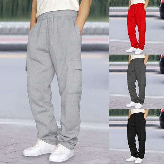 Ankle-Tightening Loose Sweatpants With Multiple Pockets And Drawstrings
