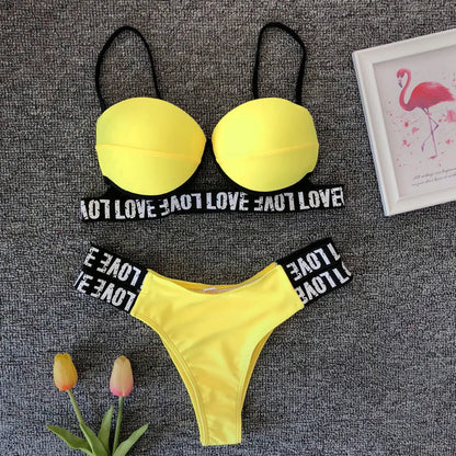 Women's Sexy White Leopard Print Bikini Swimsuit Set