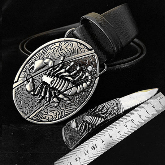 Smooth Buckle For Self-defense Trendy Punk-style Belt Buckle With A Distinctive Look