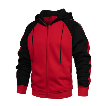 Men's Retro Hooded Zipper Cardigan Sweatshirt Top