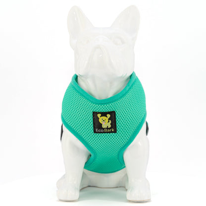 EcoBark Mint Turquoise Dog Harness - Over-the-Head Soft Mesh Vest Halter for Small to Medium Dogs