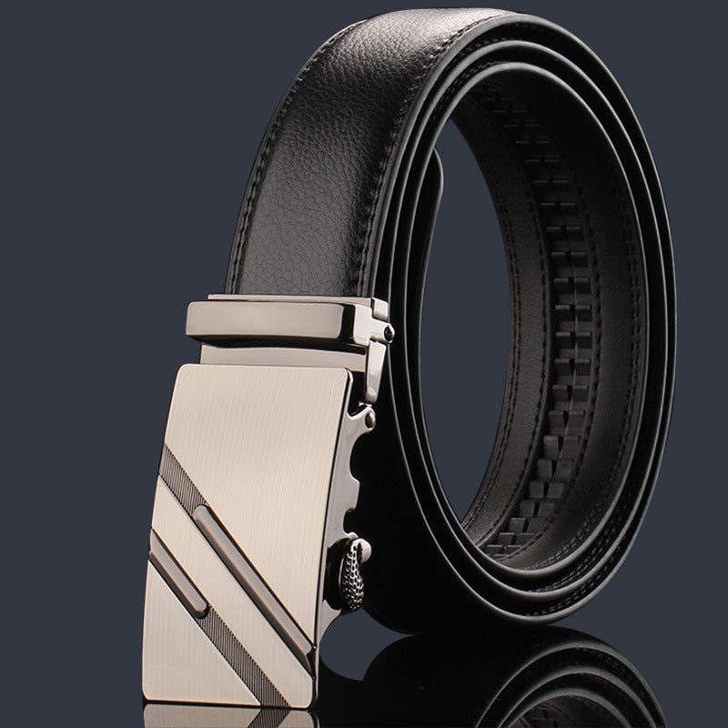 Mens Genuine Leather Belt With Automatic Buckle