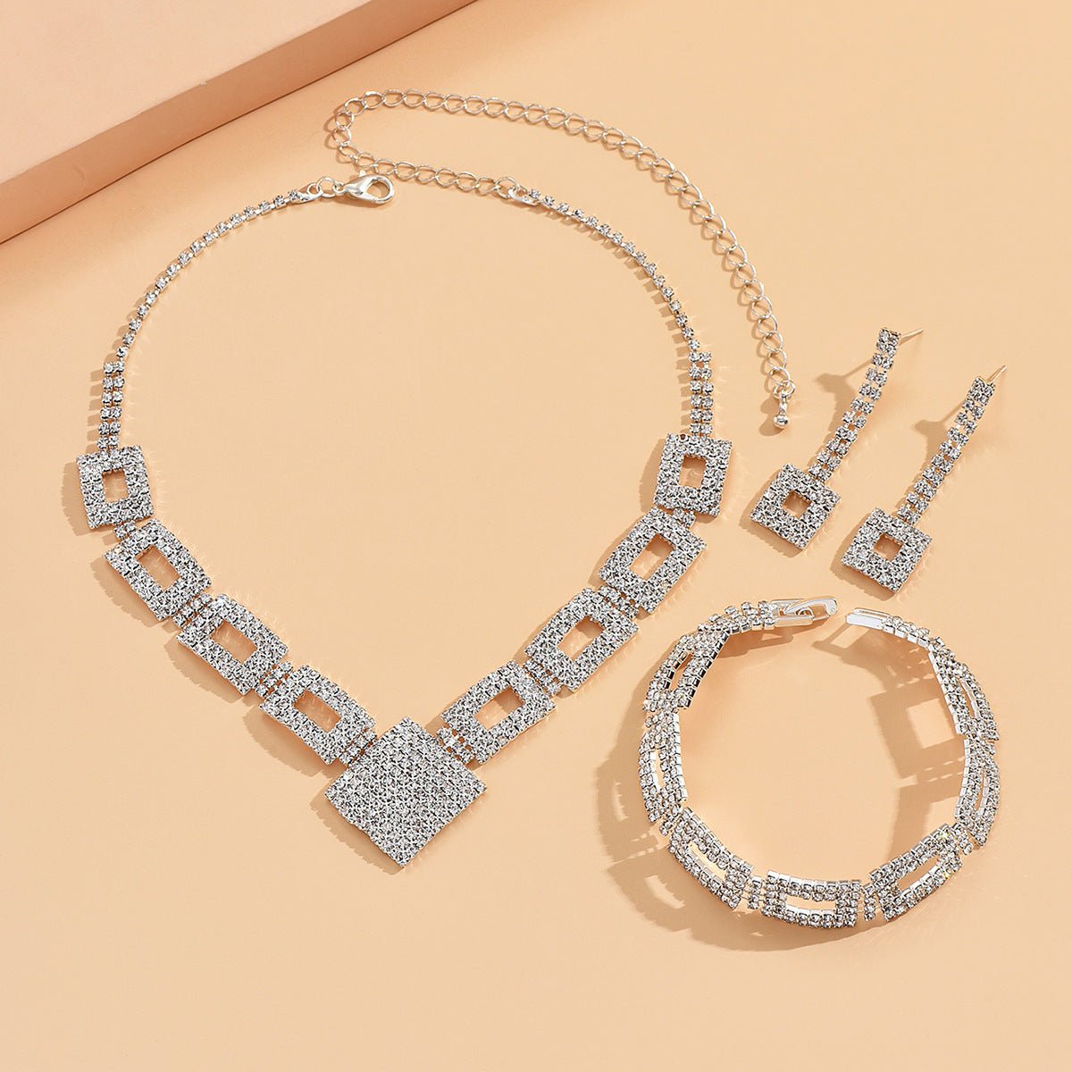 Dazzling 3-Piece Full Rhinestones Jewelry Set (MAC317)