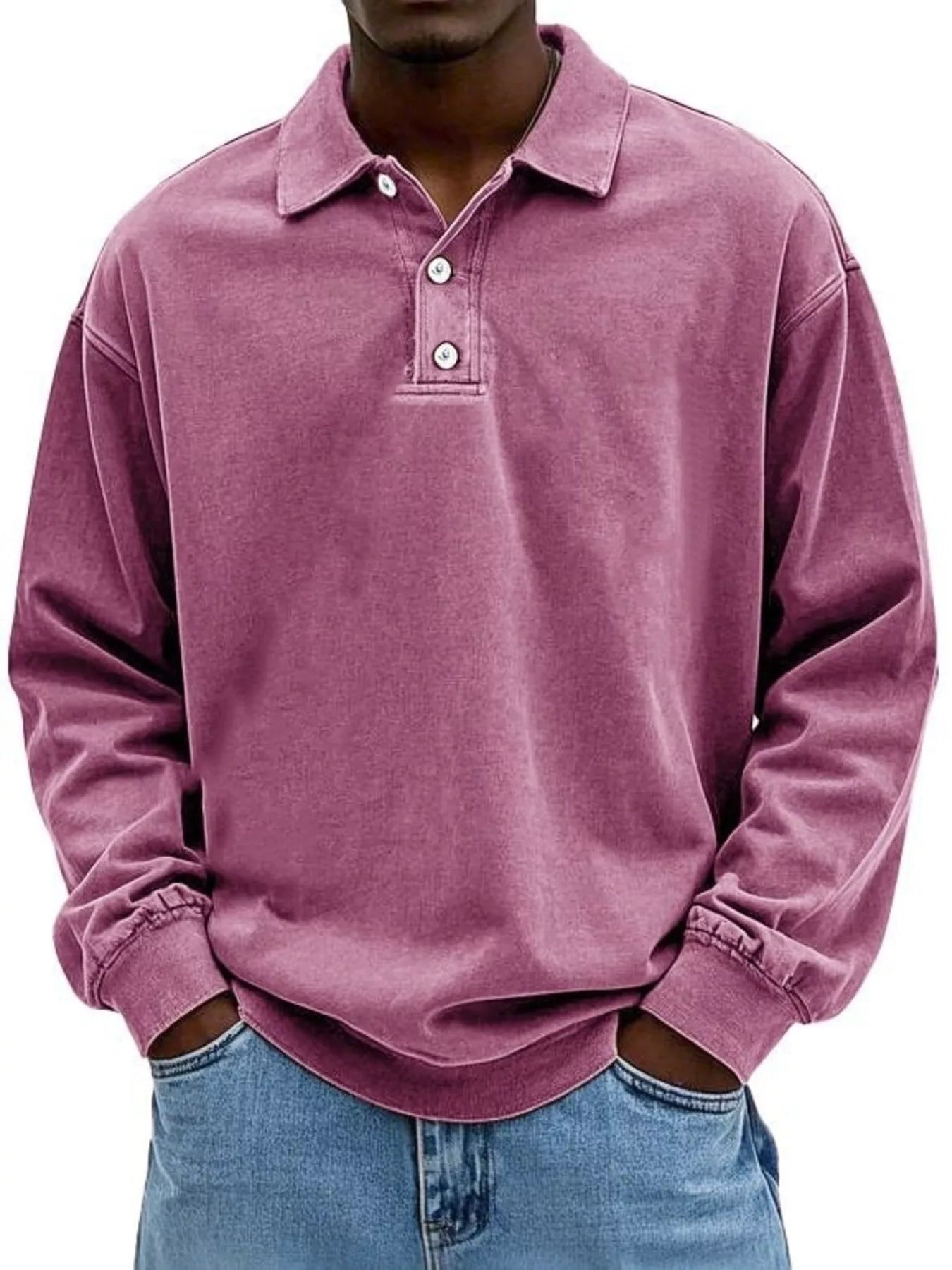 Men's Full Size Vintage Washed Long Sleeve Top Plus Size