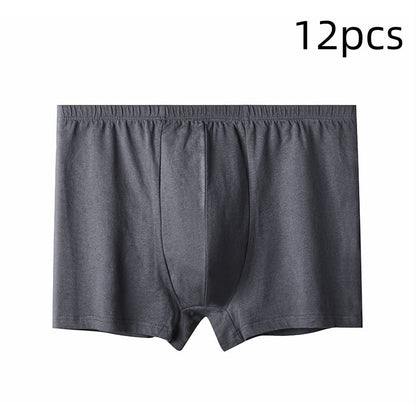Men's High-waisted Pure Cotton Plus Size Loose Deep-crotch Cotton Breathable Boxer Shorts