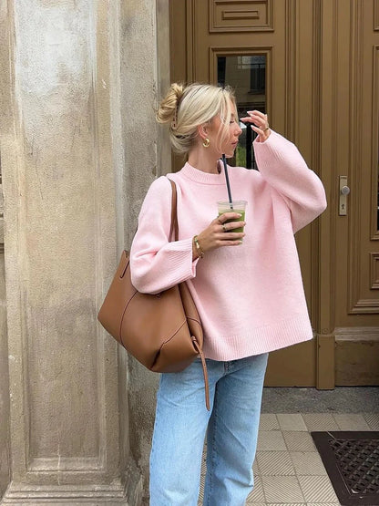 Deidra Crew Neck Pullover Sweater