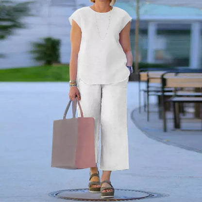 Plus Size Women's Summer Two-Piece Outfit Set