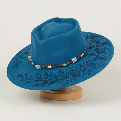 Western Cowboy Hat Fashion Embossed Laser-Engraved Top Hat
