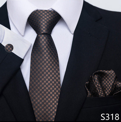 Men's Creative All-match Business Formal Wear Tie Scarf Cuff Buckle Set