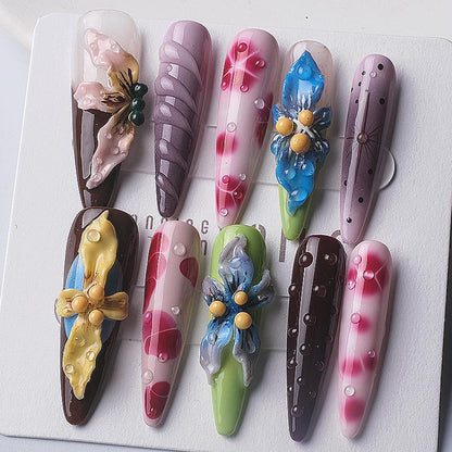 1065 Handmade Nail Wear Nail Art Reusable Press on Nails False Nails