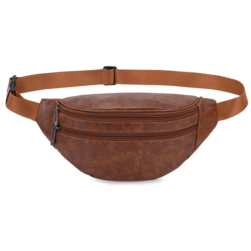 Retro PU Leather Casual Men's Waist Bag