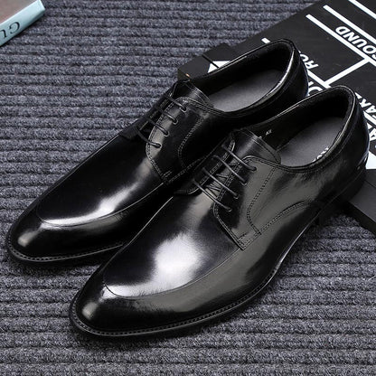 Mens Pointed-toe Leather Dress Shoes For Business Attire