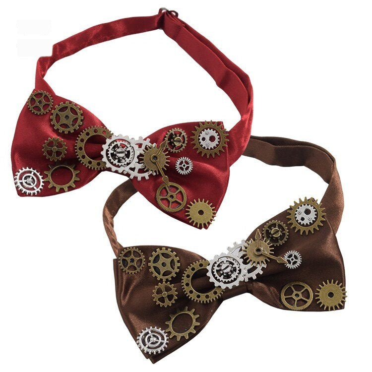 Men's Steampunk Fabric Butterfly Bow Tie