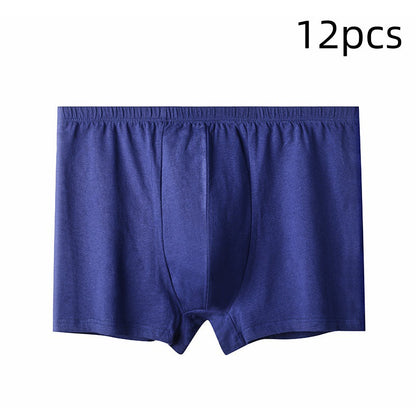Men's High-waisted Pure Cotton Plus Size Loose Deep-crotch Cotton Breathable Boxer Shorts