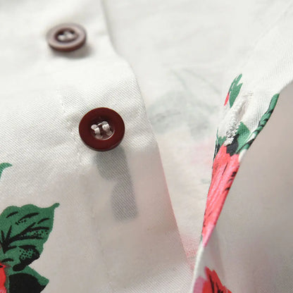 Floral Print Long Sleeve Shirt and Overalls Set