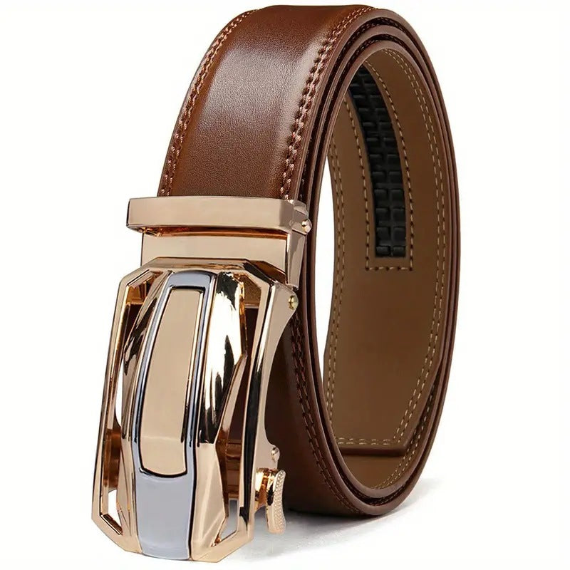 Mens Cowhide Double-Layer Cowhide Stylish Business Casual All-Match Belt For Trousers