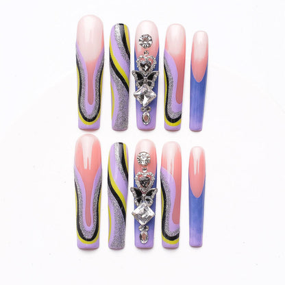 1068 Handmade Nail Wear Nail Art Reusable Press on Nails False Nails