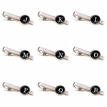Elegant Men Fashion 26 Alphabet Letters Tie Clips Letter Tie Clip Men's Fashion Tie Pin Buckle Clip Tie Decoration Suit Accessories  Name Letters Jewelry Men Necktie Clip Pin Suit Accessories Classic Initials Alphabet A-Z Tie Clips