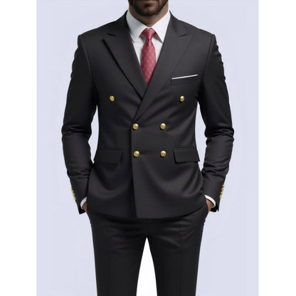 Mens Double-Breasted Fashionable Casual Blazer