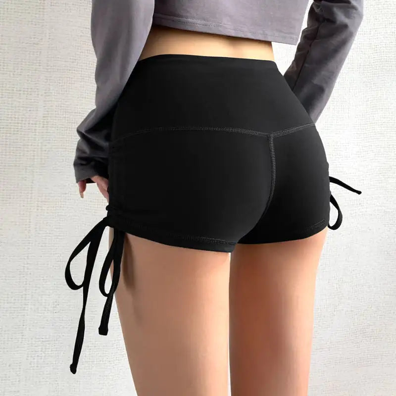 Women's High Elastic Fitness Yoga Shorts with Drawstring