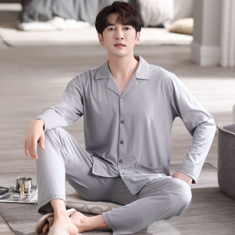 Pajamas Men's Modal Cardigan Long Sleeve Casual Homewear Suit