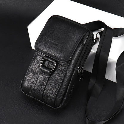 Leather Men's Mobile Phone Bag Multifunctional Waist Bag